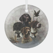 Deutscher Kurzzeiger Ornament Aus Glas (Vorderseite)