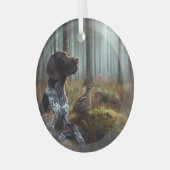 Deutscher Kurzzeiger Ornament Aus Glas (Vorderseite links)