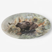 Deutscher Kurzzeiger Pappteller (Schrägansicht)