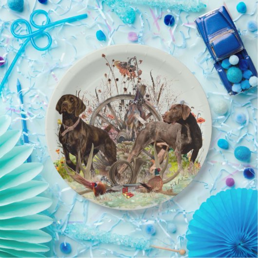 Deutscher Kurzzeiger Pappteller (Party)