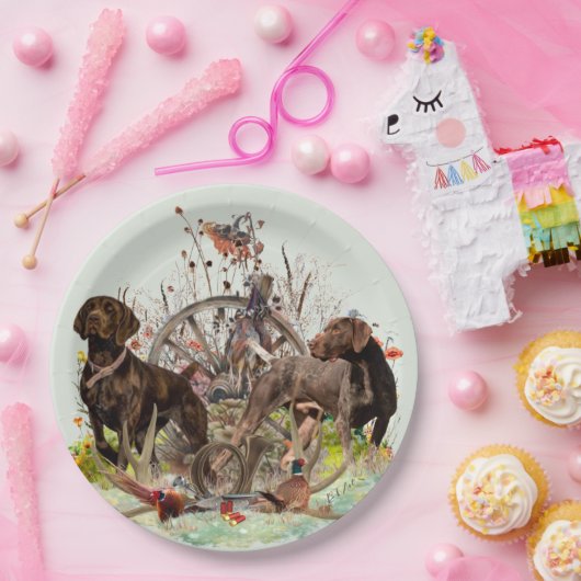 Deutscher Kurzzeiger Pappteller (Party)