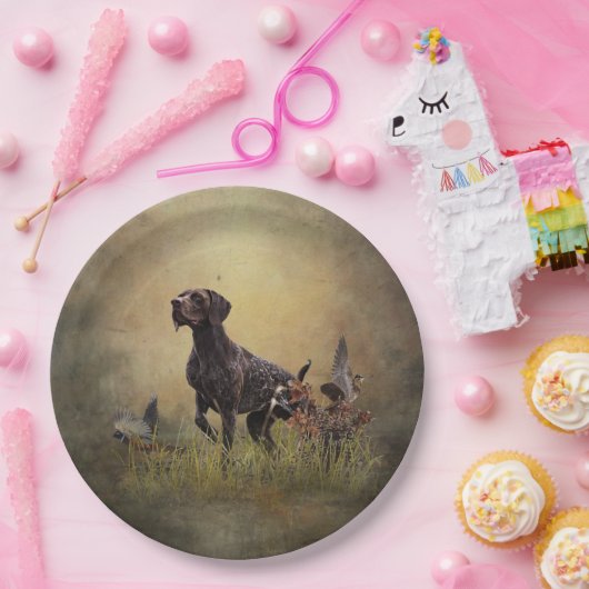 Deutscher Kurzzeiger Pappteller (Party)