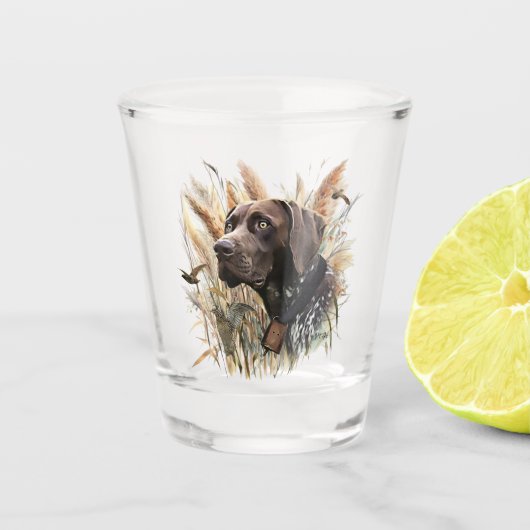 Deutscher Kurzzeiger Schnapsglas (Vorderseite)