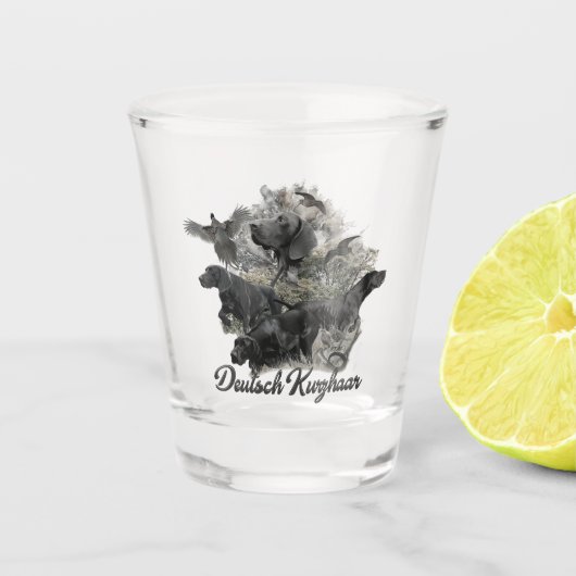 Deutscher Kurzzeiger Schnapsglas (Vorderseite)