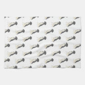 Deutscher Kurzzeiger (Schwarz & Weiß) Geschirrtuch (Horizontal)