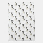 Deutscher Kurzzeiger (Schwarz & Weiß) Geschirrtuch (Vertikal)