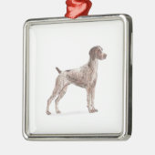 Deutscher Kurzzeiger Silbernes Ornament (Links)