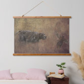 Deutscher Kurzzeiger Wandteppich Mit Holzrahmen (Schlafzimmer)
