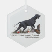 Deutscher Kurzzeiger, ZACHAR-Tapisserie Ornament Aus Glas (Vorderseite)