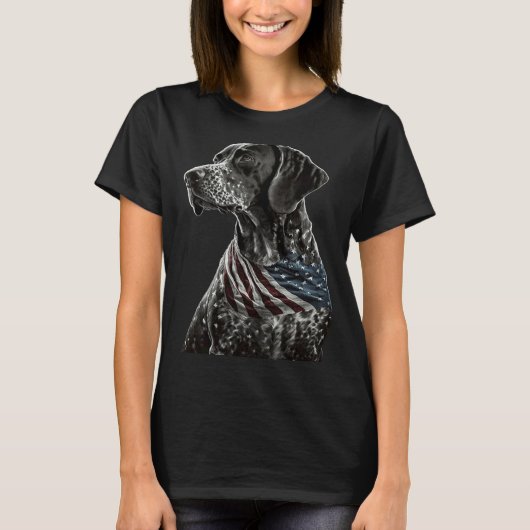 Deutscher Kurzzeitpointer 4. Juli APS Mama Vater T-Shirt (Vorderseite)