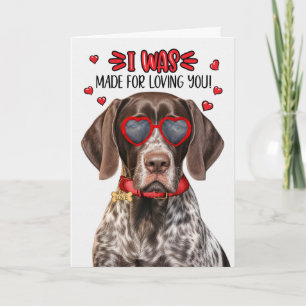 Deutscher Kurzzeitpointer Dog Love You Valentine Feiertagskarte