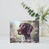 Deutscher Kurzzeitpointer Gewartet Postkarte (Stehend Vorderseite)