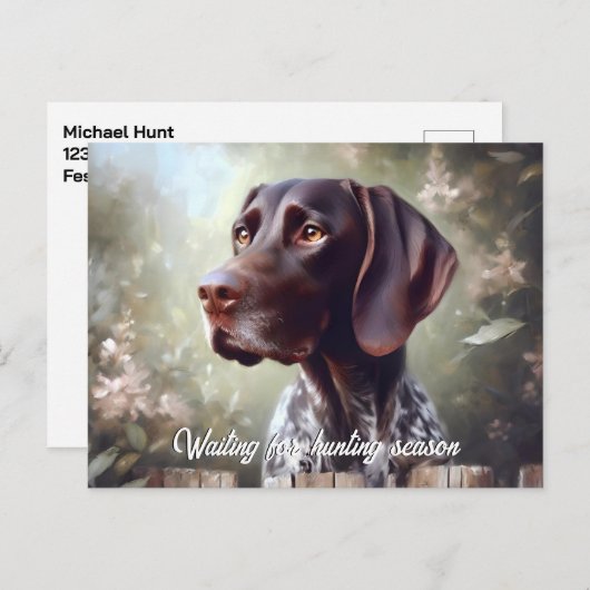 Deutscher Kurzzeitpointer Gewartet Postkarte (Vorne/Hinten)