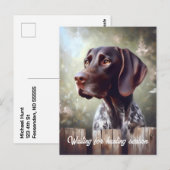 Deutscher Kurzzeitpointer Gewartet Postkarte (Vorne/Hinten)