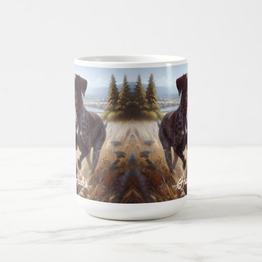 Deutscher Kurzzeitpointer läuft Kaffeetasse (Mittel)