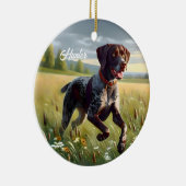 Deutscher Kurzzeitpointer läuft Keramik Ornament (Rechts)