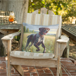 Deutscher Kurzzeitpointer läuft Kissen
