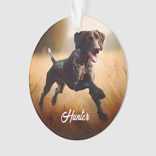 Deutscher Kurzzeitpointer läuft Ornament (Vorderseite)