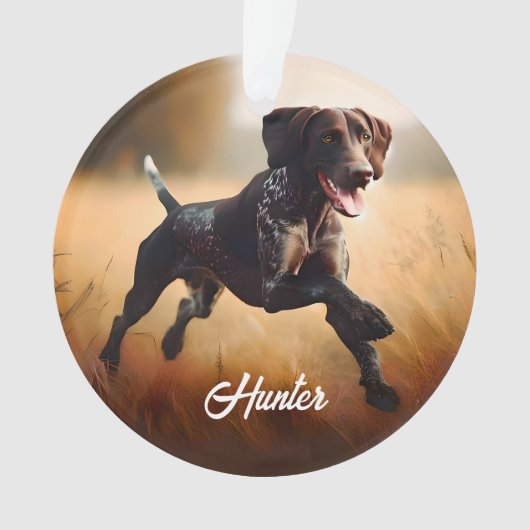 Deutscher Kurzzeitpointer läuft Ornament (Vorderseite)