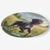 Deutscher Kurzzeitpointer läuft Pappteller (Schrägansicht)