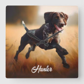 Deutscher Kurzzeitpointer läuft Quadratische Wanduhr (Vorderseite)