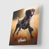 Deutscher Kurzzeitpointer läuft Quadratische Wanduhr (Winkel)