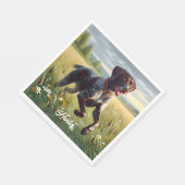 Deutscher Kurzzeitpointer läuft Serviette (Ecke)