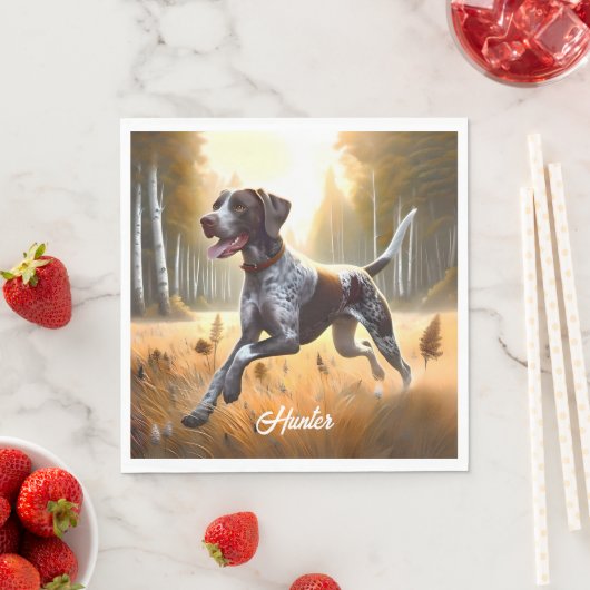 Deutscher Kurzzeitpointer läuft Serviette (Beispiel)