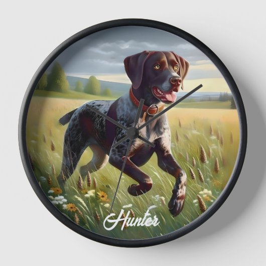 Deutscher Kurzzeitpointer läuft Uhr (Vorderseite)