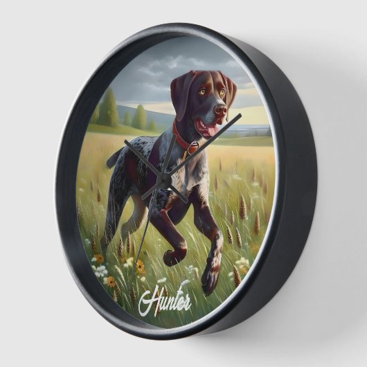 Deutscher Kurzzeitpointer läuft Uhr (Winkel)