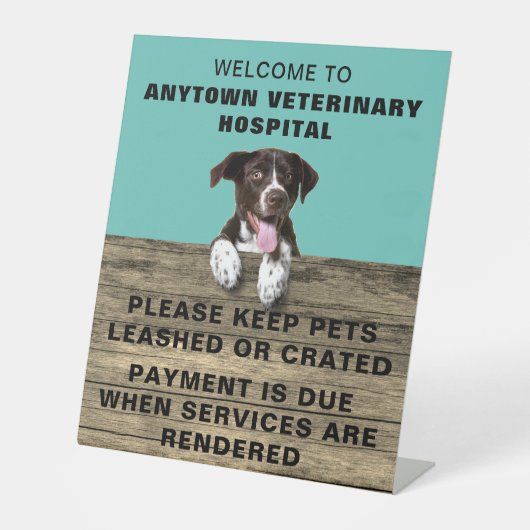 Deutscher Kurzzeitpointer Welppy Veterinary Sockelschild (Vorderseite)