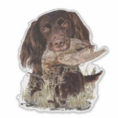 Deutscher Langhaariger Pointer Aufkleber (Vorderseite)