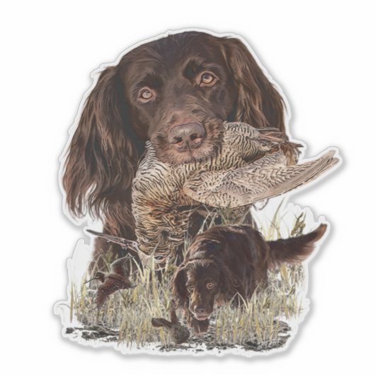 Deutscher Langhaariger Pointer Aufkleber (Vorderseite)