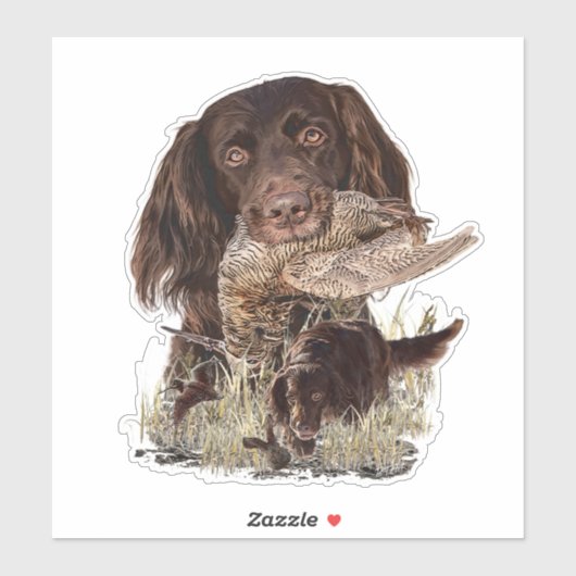 Deutscher Langhaariger Pointer Aufkleber (Blatt)