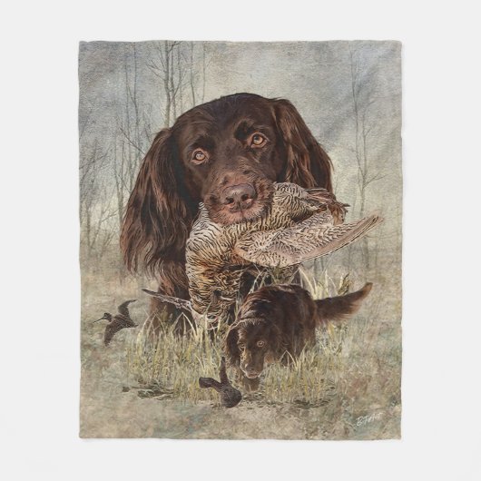 Deutscher Langhaariger Pointer Fleecedecke (Vorderseite)