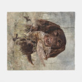 Deutscher Langhaariger Pointer Fleecedecke (Vorderseite (Horizontal))