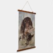 Deutscher Langhaariger Pointer Wandteppich Mit Holzrahmen (Gewinkelt)
