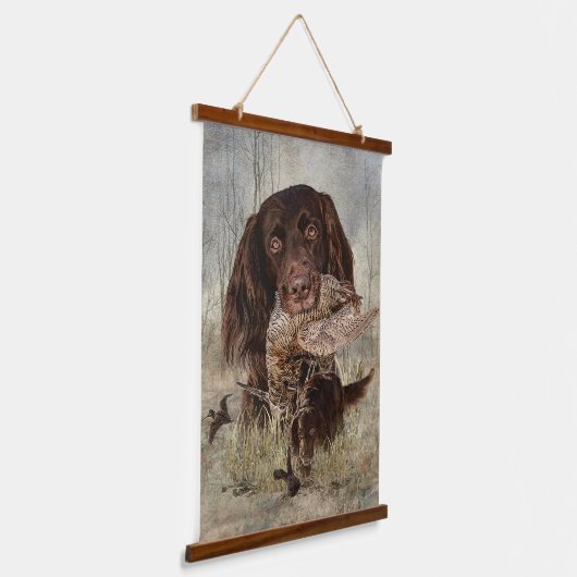 Deutscher Langhaariger Pointer Wandteppich Mit Holzrahmen (Gewinkelt)