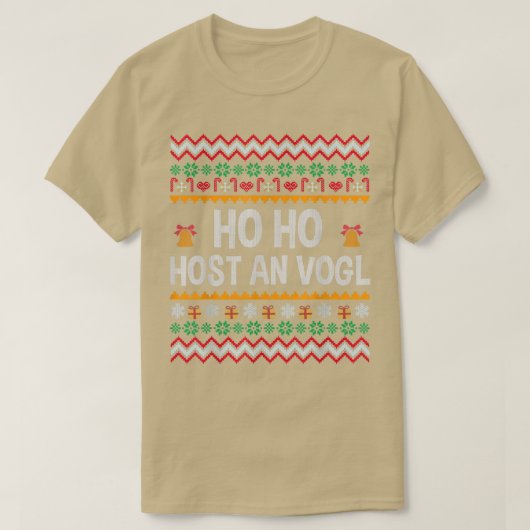 Deutscher Lautsprecher Ugly Christmas Ho Ho Ho Fun T-Shirt (Design vorne)