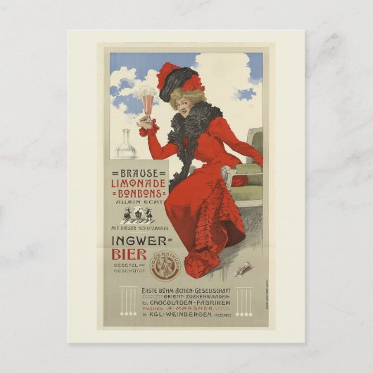 Deutscher Lemonade Bon Bons Vintag Style Postkarte (Vorderseite)
