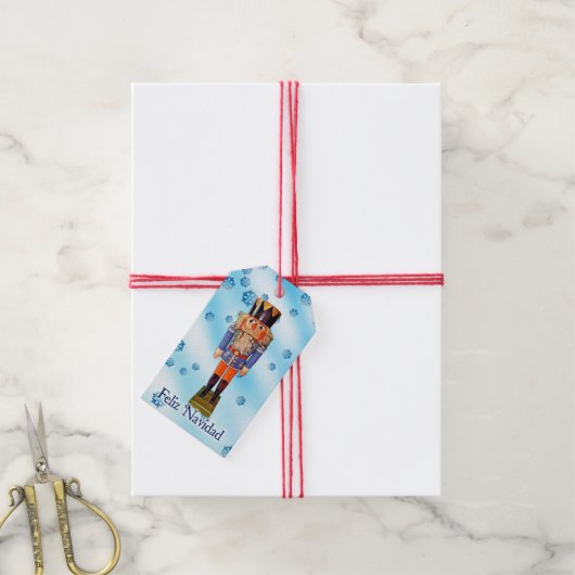 Deutscher Nussknacker - Frohe Weihnachten Geschenkanhänger (Mit Garn)