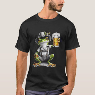 Deutscher Oktoberfest Frosch Lederhose Funny Beer T-Shirt