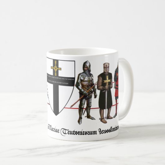 Deutscher Orden Ritter mit Schild Kaffeetasse (VorderseiteRechts)