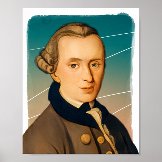 Deutscher Philosoph Immanuel Kant Illustration Poster (Vorne)