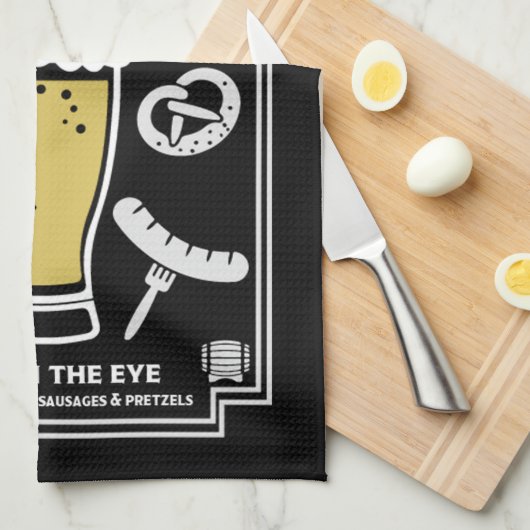 Deutscher Pilsner Beer und Wurst Geschirrtuch (Viertel Falte)