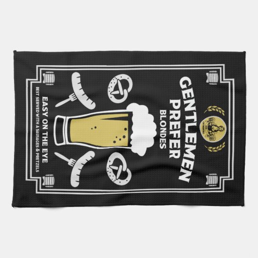 Deutscher Pilsner Beer und Wurst Geschirrtuch (Horizontal)