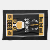 Deutscher Pilsner Beer und Wurst Geschirrtuch (Horizontal)