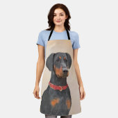 Deutscher Pinscher Malerei Original Tier Kunst Schürze (Getragen)
