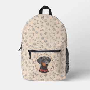 Deutscher Pinscher Malerei Originale Tierkunst Bedruckter Rucksack