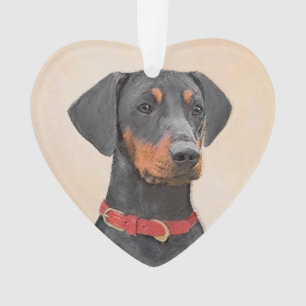 Deutscher Pinscher Malerei Originale Tierkunst Ornament